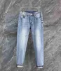 Дизайнерские джинсы для мужских классических мужчин весны/лето Новые модные модные синие джинсы, повседневная расстроенная слаба