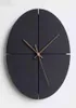 Orologio da parete in legno con mani in noce silenziosa orologio decorativo quadrato rotondo per soggiorno Home Office nero H12309664151