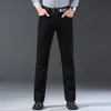 Jeans masculin New Mens Elastic régulière en ajustement Jeans Fashion Coton Cotton Business noir Denim Pantal