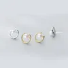 Boucles d'oreilles étalon Géométrie circulaire d'origine perle rond de boucles d'oreille semi-cercle zircon grâce mignon pour les femmes girl amitié cadeau