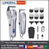 Terrimer per capelli limurale maschile per capelli elettrici Clipper professionista a cordone per capelli Professional Clipper ricaricabile per barba Display LED Schermata Schermo di metallo Q240427