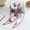 Scarves Tulip Neck Tie Headscarf Idyllic Style Korean Floral Hair Ribbon Band Triangle Silk Scarf Female Printed