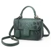 Bolsas de noite Mulheres Python Green Python Bag de ombro PU Snake