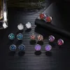 Stud Iparam Simple 1Pair 8mm in acciaio inossidabile inossidabile Shiny Austriad Crystal Round Brincos Stallings Orecchini per ragazze Donne Boucle Doreille D240426