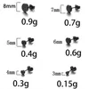 Stud 1/6 par okrągłych kolczyków Zestaw Punk moda stal nierdzewna hipoalergiczna matowa matowa czarna 3 mm-8mm dla mężczyzn kobiety D240426