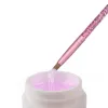 Brushes Acrylic Nail Brush Pure Kolinsky Hair for Acrylic Powder Round Shaped Brush with Pink Liquid Sparkling Glitter Hand Nail Tools
