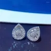 Orecchini per borchie Arrivo in argento sterling abbagliante acqua di acqua di cristallo zirconio