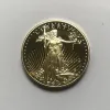 4 PCs non magnetico libertà Eagle 2011 2012 badge oro oro placcato 32 6 mm statue drop monete accettabili