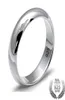 Riens simples de couple classique solide 925 Ring Glossy Silver Glossy pour les femmes et les hommes Bijoux de mariage3589875