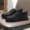 Kledingschoenen All Black Chef Men's Business Casual Classic Kitchen Work Board leer voor mannen