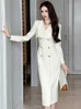 Abiti casual Elegante Fashion Professional Long Women's Celebrity Business Business Business Breasted Offered Office Office Lady Party Vestidos