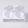 Liquids 1 Pcs Double Dish Case Nail Container Plastic Tint Bowl with Cover Nail Art Equipment for Acrylic Liquid Powder UV Gel Tips Tool