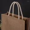 Boodschappentassen jute tote tas jute cadeau herbruikbare supermarkt met handvat voor het decoreren van kunst ambachtelijke bookbag evenementen scholen strand t