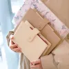 Notepads A6 A5 PU Leather Loose Leaf Notebook Cover Macaroon Color Diy Journal Agenda Planner Cover 6 Ring Binder Notebook Stationery