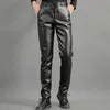 Pantalon pour hommes club club danse en cuir slim fit skinny leggings de moto