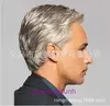 Wig Hot Sell Mens Wig Set Handsome d'âge moyen et âgé papa court court argenté gris courte courte