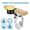 Tillbehör Spacesaving 2 i 1 spel hörlurar hållare headset krokhängare Mount Under Desk Cup Mug Rack Organizer Clamp Universal 3XUE