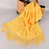 Simulated Silk Solid Lace Beard Shawl Wholesale Fashion Elegant Versatile Dress Scarves 240417