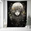 Tapestries tapestry custom Moon Universe Series bakgrund hängande tyg insblommor nordisk hemdekoration vardagsrum sovrum tapestries