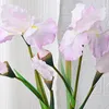 Flores decorativas 1 PC Artificial Iris Flowet Bouquet Silk Orchid Spring Decoración de la boda de la boda Suministros de fiesta falsas