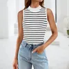 Camisoles Tanks Femmes Été Top Scoop Neck Necl sans manches Sans tricot à coute à coutelle Ajusté Contrôle à moitié haut en tricot Camisole