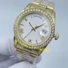 Reloj para hombres 36 mm 18ct3255 Movimiento Automático Pulsera de platino para mujeres Sapphire Imploud Diamond Watch Roman Dial