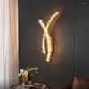 Wall Lamp LUXTIME Post-modern Light Luxury And Simple Natural Crystal Stone Bedroom Bed Decoration Living Room Corridor
