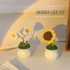 Decorative Flowers Sunflower Lily Pot Hand-woven Fake Flower Simulation Woolen Decoration Finished Gift Table