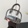 Leopardtryck crossbody väska för kvinnor, trendig transparent axelväska med kedjeband för strand och sommar 2024