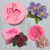 Moules Morning Glory / Roses / Peony / Butterfly Orchidées / tournesols Gâteau Silicone Moule Fondant Biscuit Outils de boulangerie Moule de chocolat