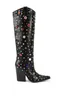 Сапоги Women Loxury Crystal Cowboy Black