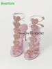 Chaussures habillées Blingling Love Match Pink Luxury Fashion Sandales pour femmes femmes minces talons hauts rond Boucle de boucle