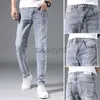 Mäns jeans Vår/sommar Nya herrar Jeans Youth Slim Fit Small Feet Pants Men's Trendy Casual Elastic Large Size Denim Plus Size Pants