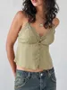 Kvinnors tankar Kvinnor Cami Summer Tops Spaghetti Strap Button Down Camisole Lace V Neck Shirt Going Out Camisoles