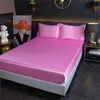 Breathable Ice Silk Bed Coverlet Soft and Hypoallergenic Bedspread Set Pillowcase Sheet Satin 240420