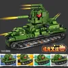 Transformation toys Robots 2024 New Military Tank Car Assembly Toy Building Block Boys Intelligent Children KV99 Armored Car GiftL2404