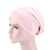 Bandanas Durag 2022 New Muslim Headband Elastic Cotton Headband 단색 여성 따뜻한 겨울 머리띠 모자 내부 머리띠 모자 화학 모자 240426