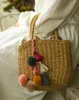 Keychains Autumn and Winter Woman Creative Fur Ball Keychain Retro Ethnic Style Cotton Tassel Bag Pendant Handwoven Colorful Key 3933043