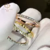 Brand de créateur Xiaovan Diamond Ring Simulation Full Circle Row Pure Silver Jewelry Platinum plaqué Couple secondaire Hommes et bijoux pour femmes avec logo