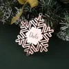 Décorations de Noël Tags-cadeaux avec nom et Noms de coupe laser de flocon de neige décor personnalisés personnalisés en bois personnalisé