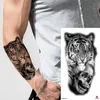 Tattoo -overdracht Waterdichte tijdelijke Tattoo Sticker Forest Lion Tiger Bear Flash Women Snake Wolf Crown Flower Art Art Art ARM Fake Tatoo Men 240426