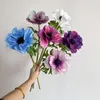 Dekorativa blommor nordiska riktiga beröring silke rose konstgjorda anemone gren brud bukett blommor arrangemang hem bröllop dekor falsk blomma