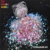 Glitter TCT849 Hoge helderheid witte regenboog kleurrijke zeemeermin schittering en glans dikke glitter voor nagels kunst oog make -up gezicht en lichaam