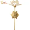 Wall Lamp Chinese Classical Copper K9 Crystal Lotus Flower Led G9 Zen Art Indoor Lighting For Living Room Decor Bedroom Tea