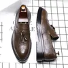 Casual Shoes Male Pointed Loafers Tassel Thick Bottom Fashion Original Men Formal Club Wedding Party Luxury Designer