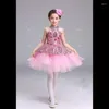 Sahne Giyim Prenses Sequin Kız Dans Elbisesi Tasarım Çocuk Çiçek Balesi Sanatçısı