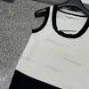 Women Knit Tanks Camis Prosty haftowany liter