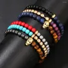 Braceletas de encanto 6 mm Hematita Tiger Beeds Stone Beads Calavera Men para mujeres Joyas Pulsera Hombre Armband Accessors Bileklik