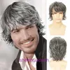 Hot Selling New Mens Hair Mid Length Curly fashionabla och fluffiga peruk