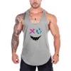 Canotte maschili da uomo alla moda e umoristico XX Smiling Face Fitness giubbotto da uomo con bodybuilding Sleeveless Mesh Mesh Essiccazione rapida T-shirtl2404